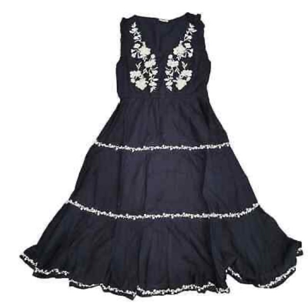 NWT! Lucky Brand Embroidered Tiered Midi Dress - Extra Small (XS)